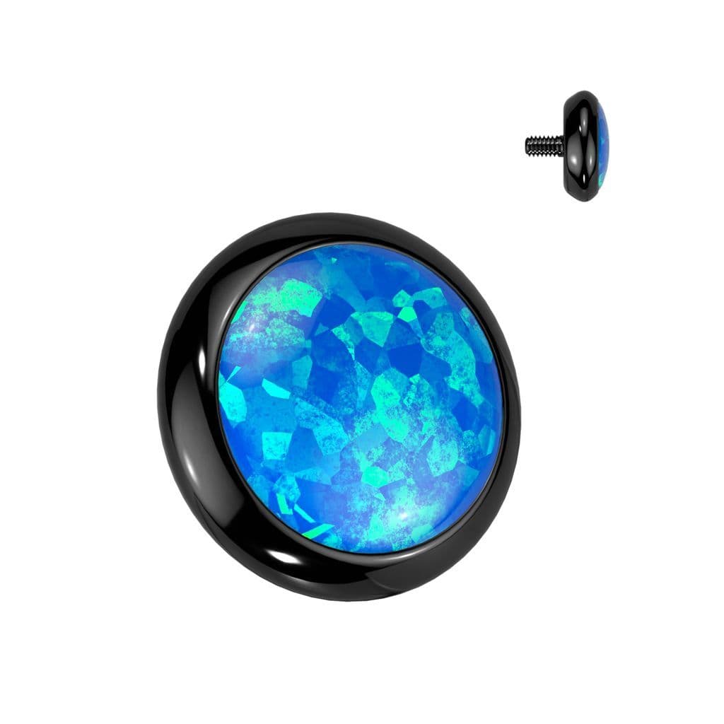 Náhradní kamínek opál k dermálu, průměr 4 mm (černý)