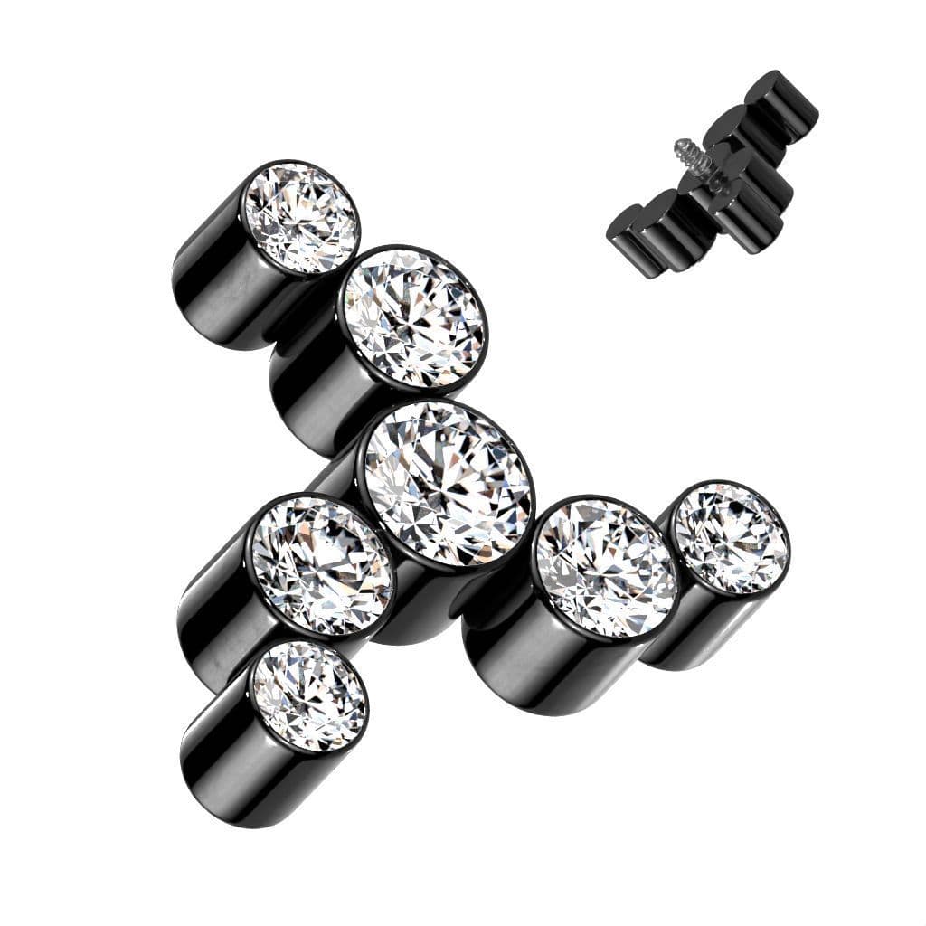Náhradní ozdoba k dermálu TITAN, závit 1,6 mm (černá)