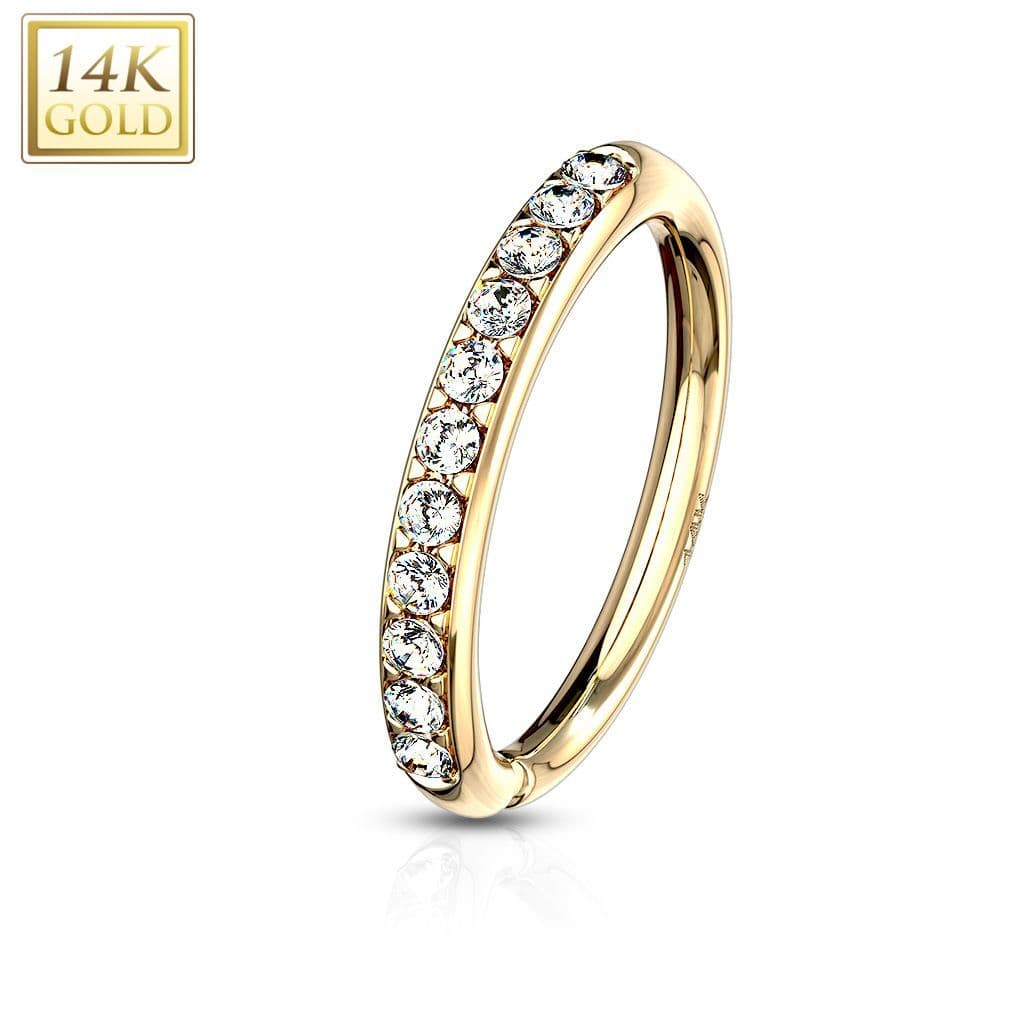 Zlatý piercing kruh, 0,8 x 6 mm, Au 585/1000 - Zlatý piercing kruh