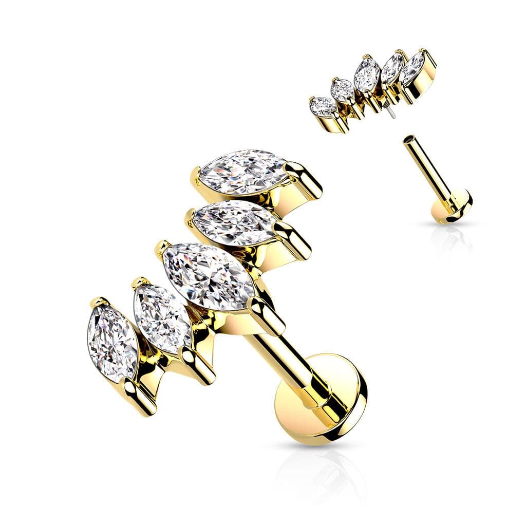 Zlacená labreta / cartilage piercing (1,2 x 6 mm)