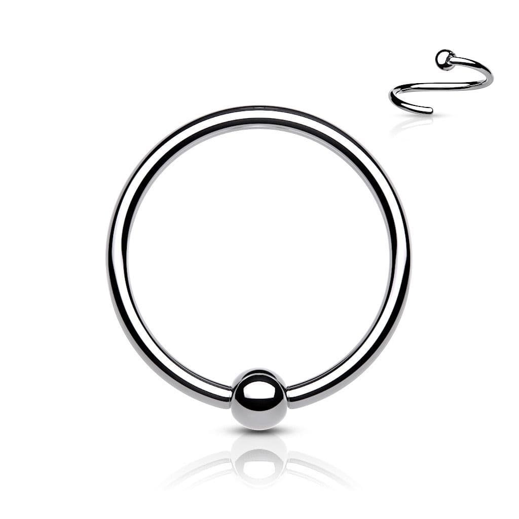 Piercing - kruh titan s kuličkou (0,8 x 10 mm, kulička 2 mm)