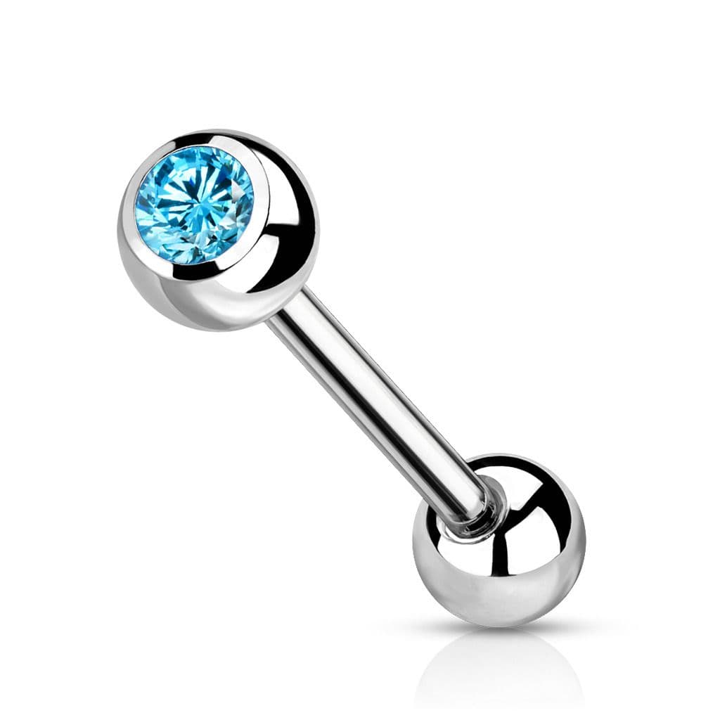 Piercing do jazyku TITAN (tyrkysová)
