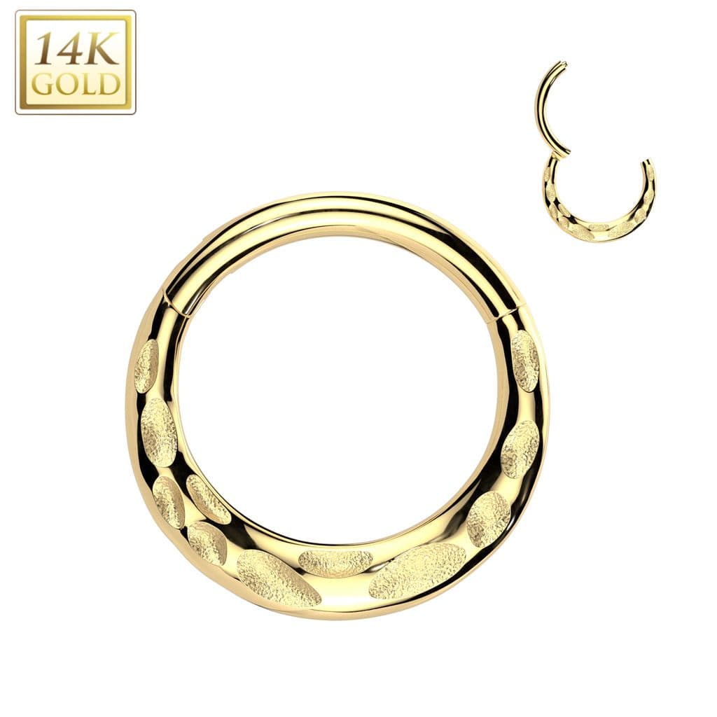 Zlatý piercing - segment kruh, Au 585/1000 (1,2 x 10 mm)