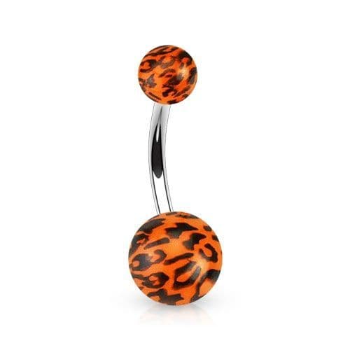 Piercing do pupíku - tygrovaný (oranžová)