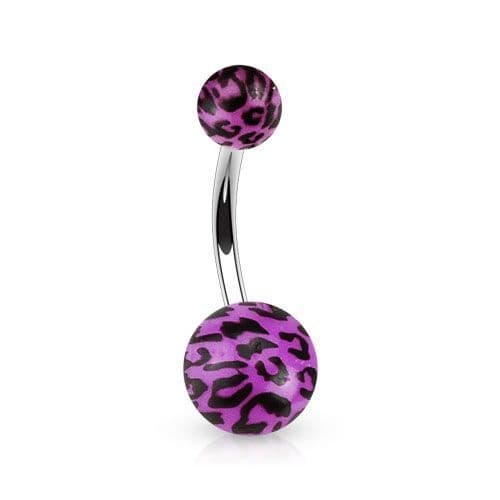 Piercing do pupíku - tygrovaný (fialová)