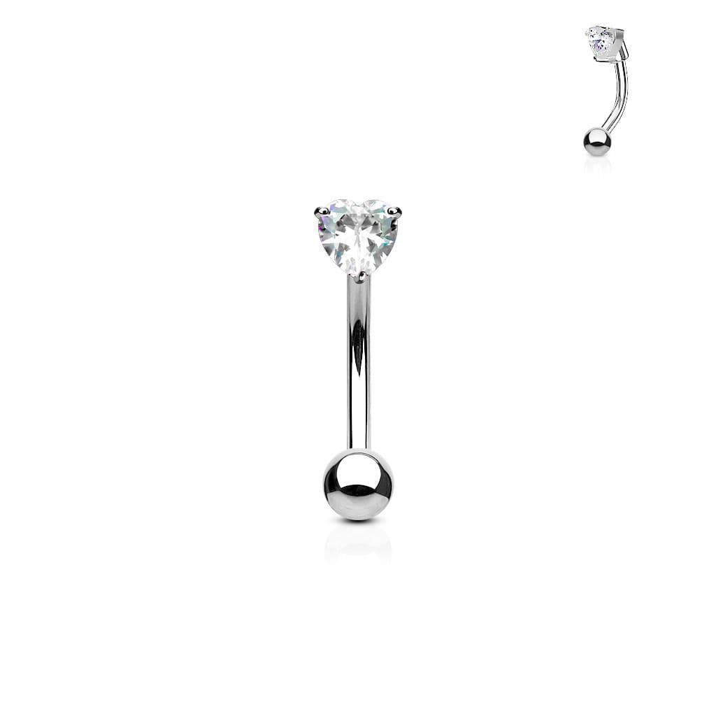 Piercing do obočí - zirkon (čirá)