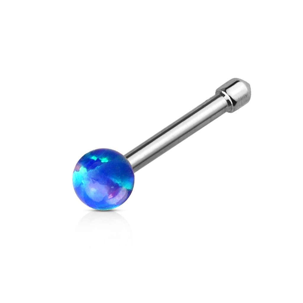 Piercing do nosu s opálem (modrá)