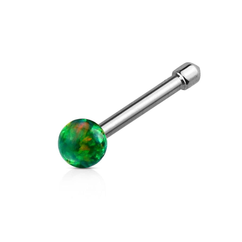 Piercing do nosu s opálem (zelená)