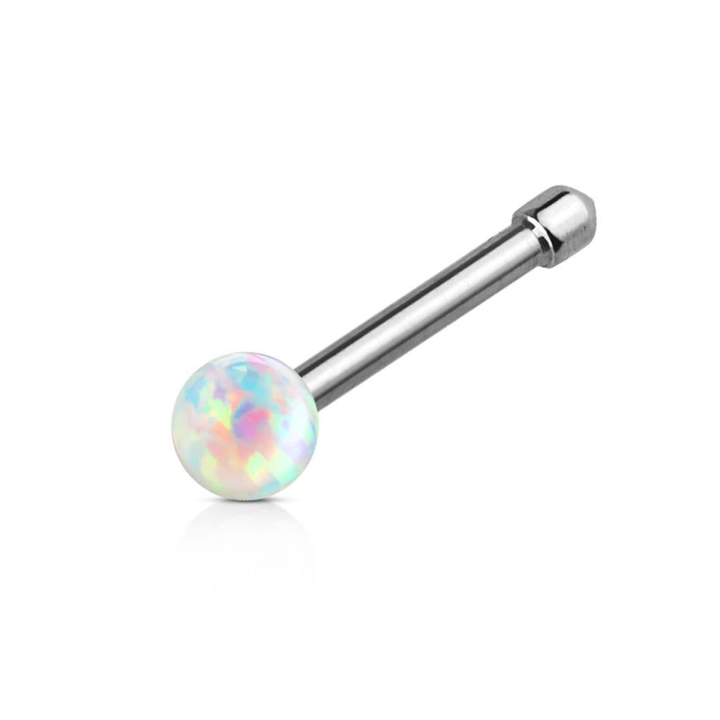 Piercing do nosu s opálem (bílá)