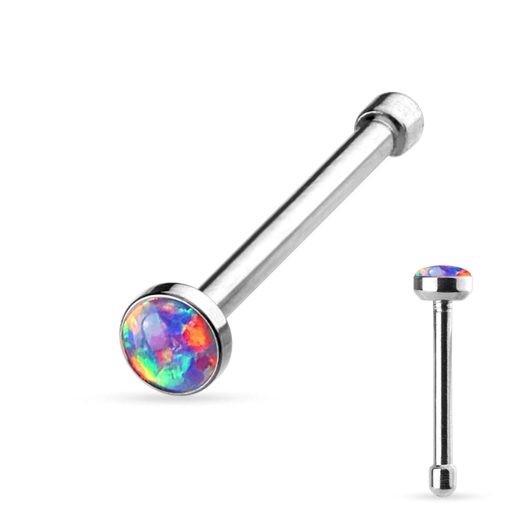 Piercing do nosu - opál (duhová)