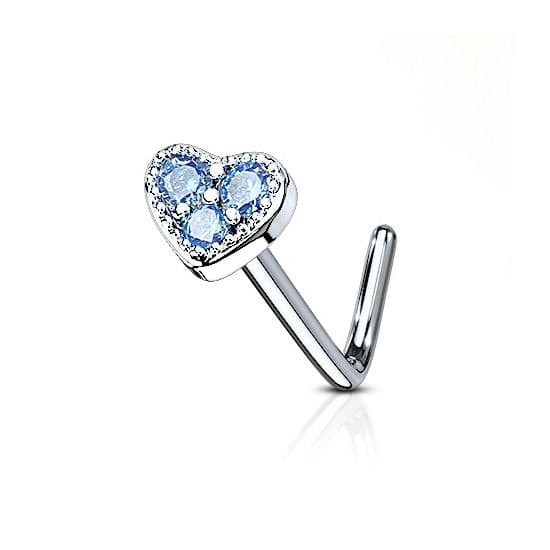 Piercing do nosu srdíčko (tyrkysová)