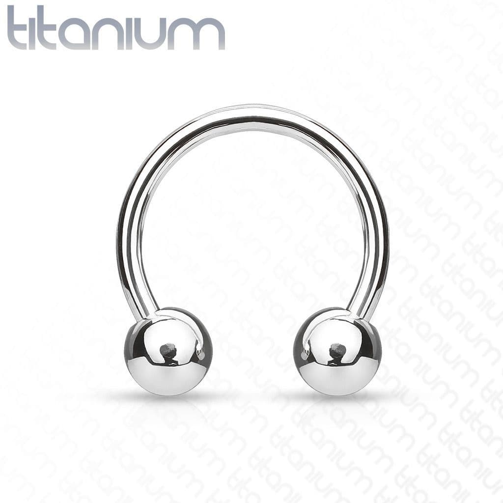 Piercing - podkova TITAN (1,6 x 14 mm, kuličky 5 mm)
