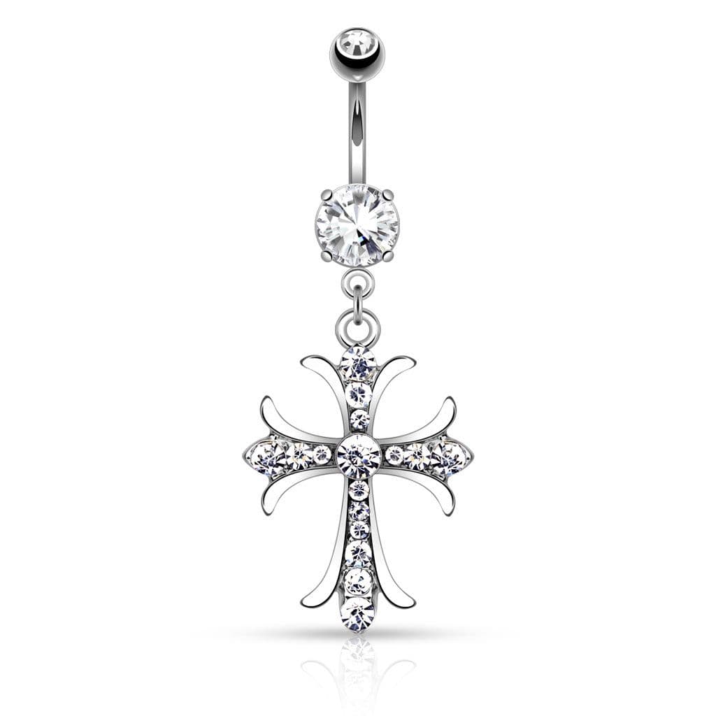 Piercing do pupíku kříž