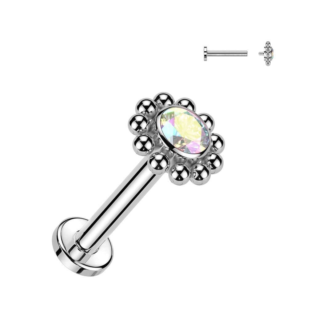 Piercing do brady / ucha TITAN (duhová 1,2 x 8 mm)