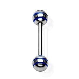 Piercing do jazyka - modré pruhy