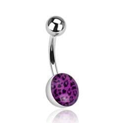 Piercing do pupíku - tygrovaný (fialová)