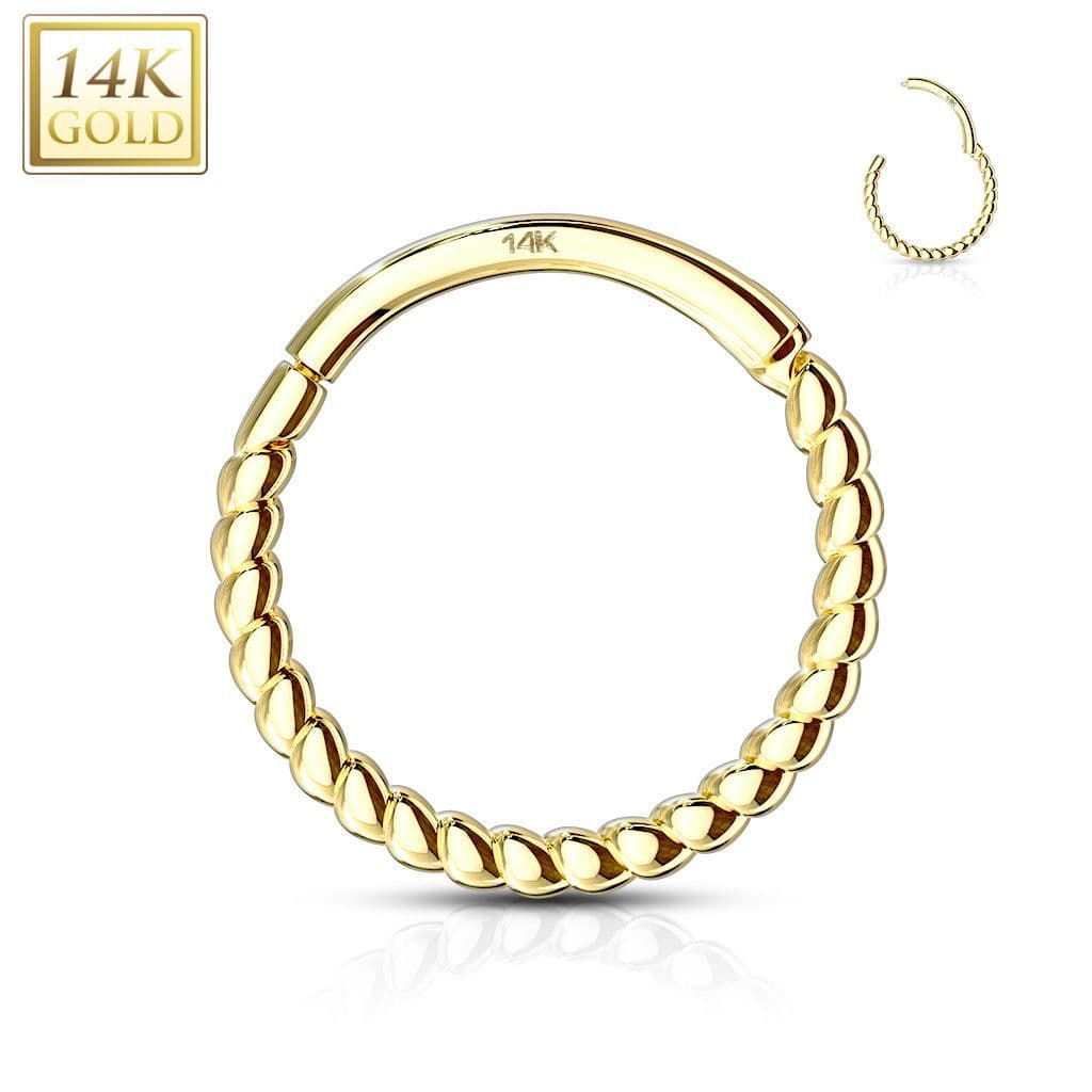 Zlatý piercing do nosu nebo ucha, 1,2 x 8 mm, Au 585/1000
