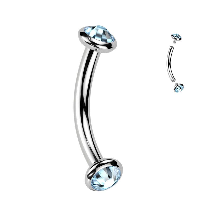 Piercing do obočí TITAN (tyrkysová)