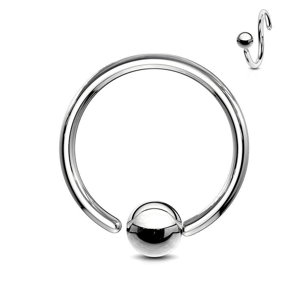 Piercing - kruh s kuličkou - rozevíratelný (0,8 x 6 mm, kulička 3 mm)