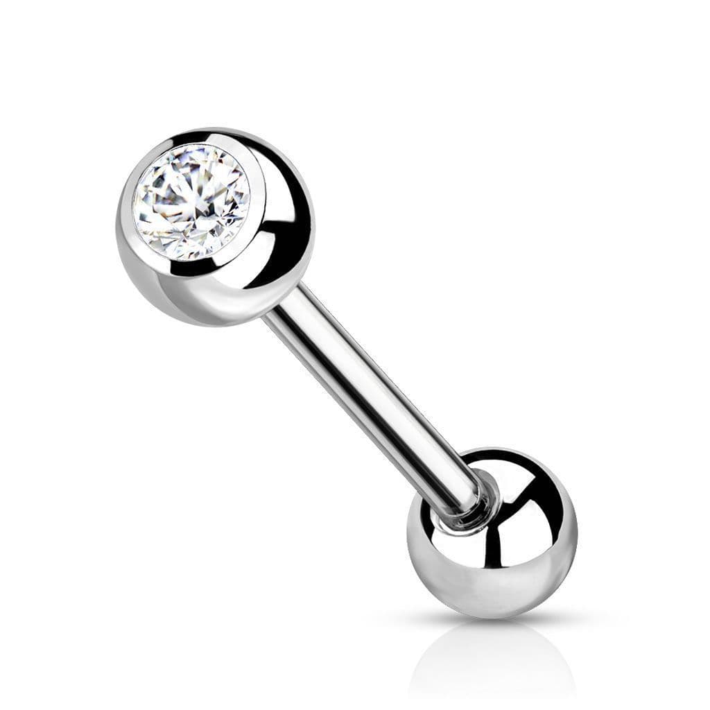 Piercing do jazyku TITAN čirý 1,6 x 16 mm