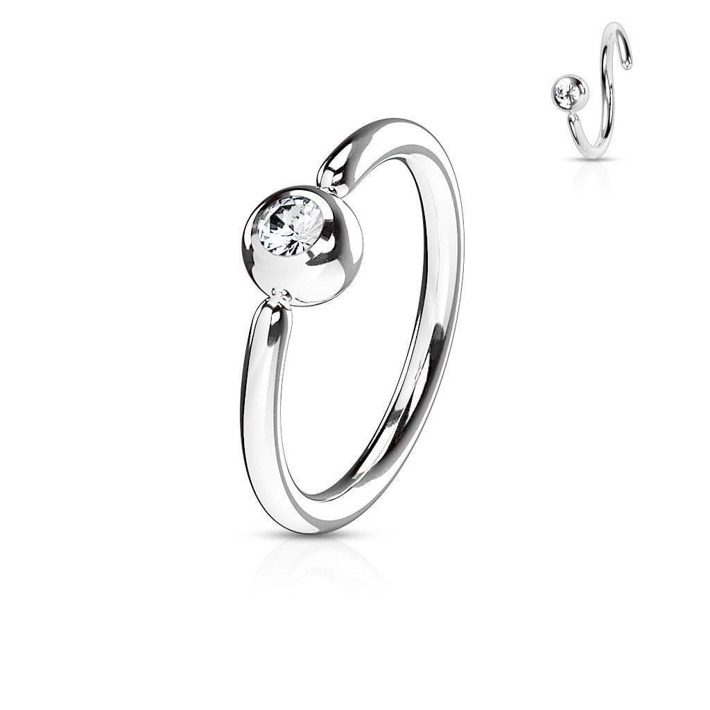 Piercing - kruh, kulička se zirkonem (0,8 x 8 mm)