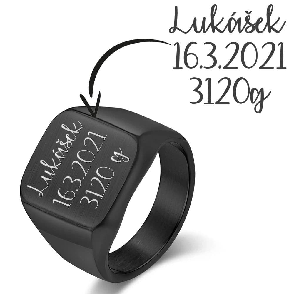 Personalizovaný ocelový prsten (61)