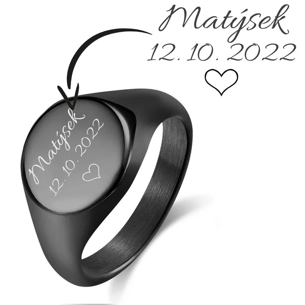 Personalizovaný ocelový prsten (59)