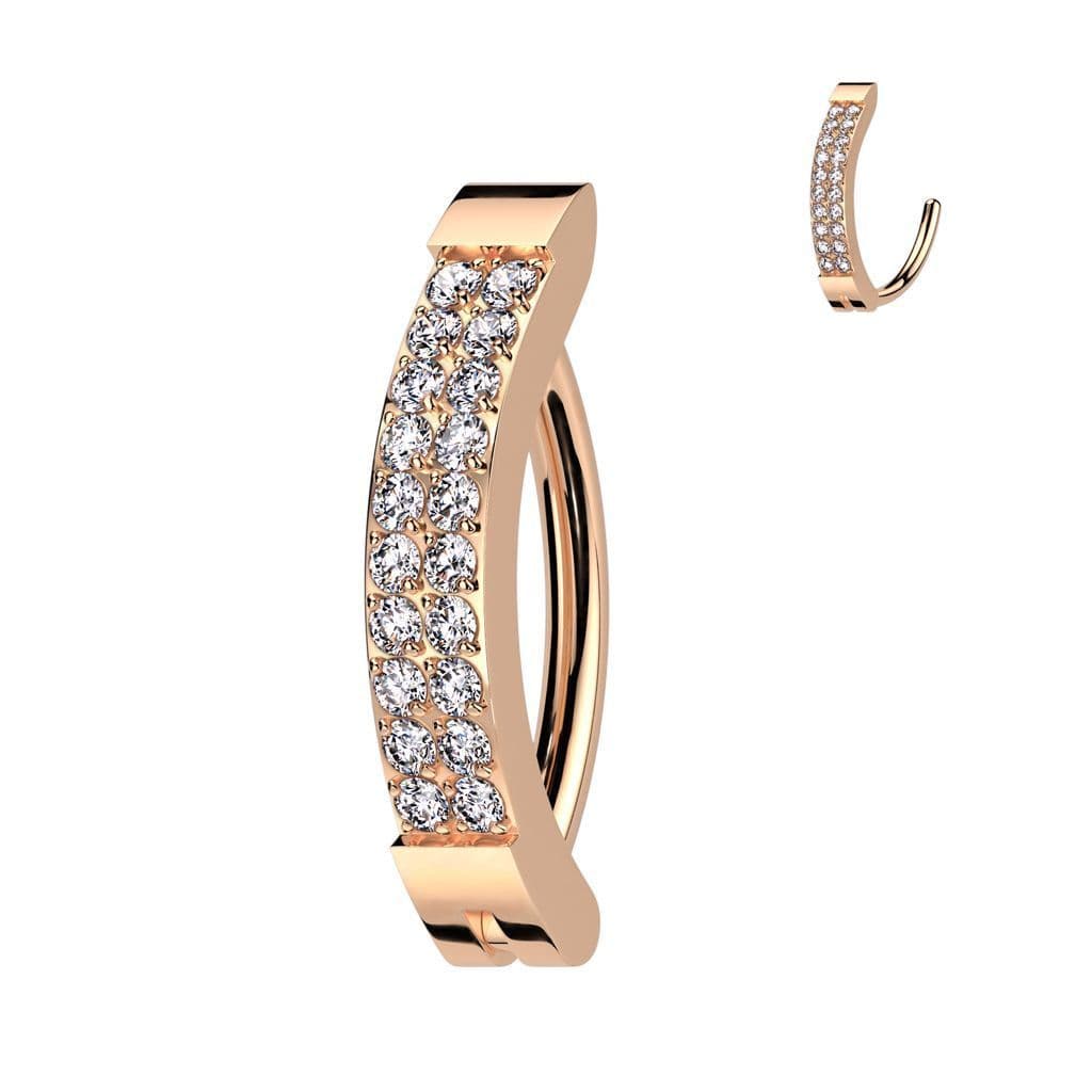 Zlacený piercing do pupíku TITAN (rosegold)