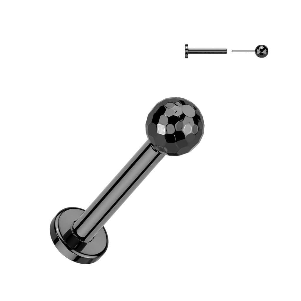 Piercing do brady - PUSH IN labreta TITAN (černá)