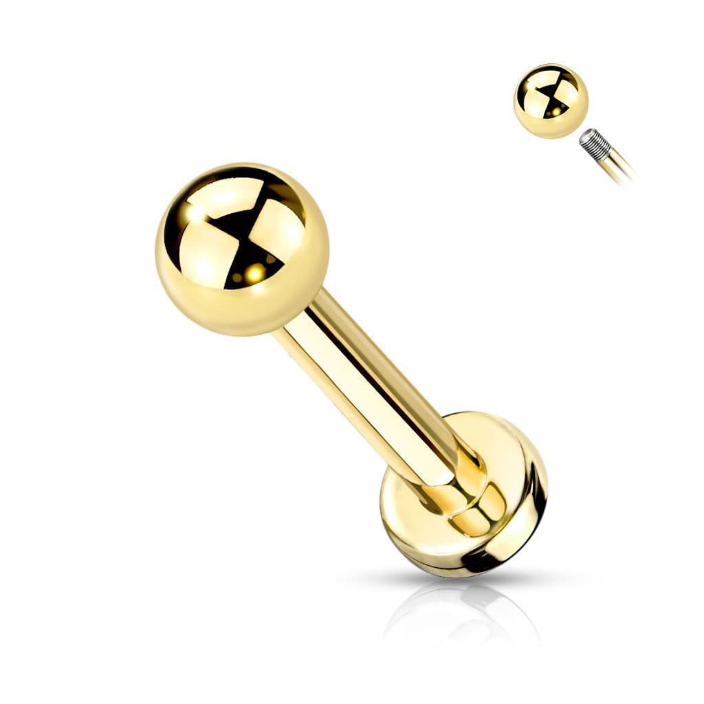 Zlacený piercing do brady TITAN (1,2 x 8 mm)