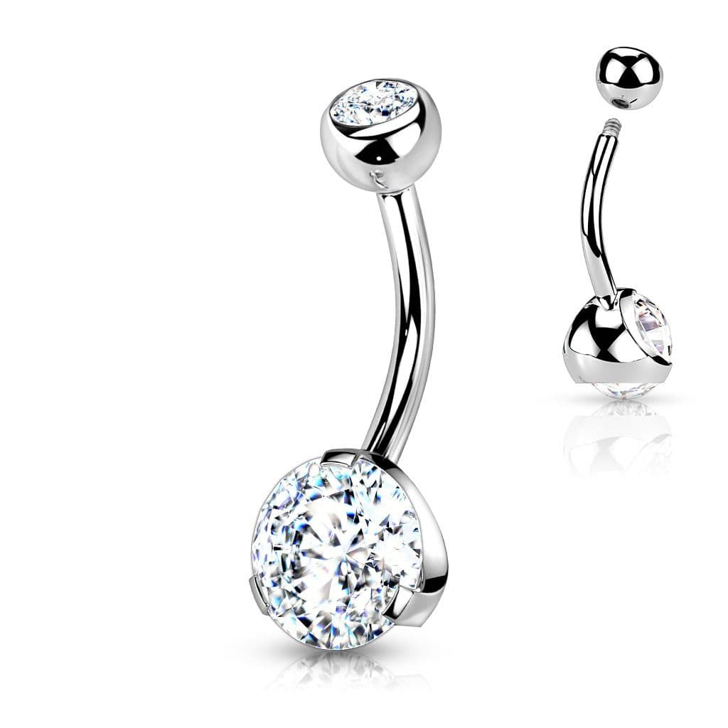 Piercing do pupíku - banánek, čirá barva