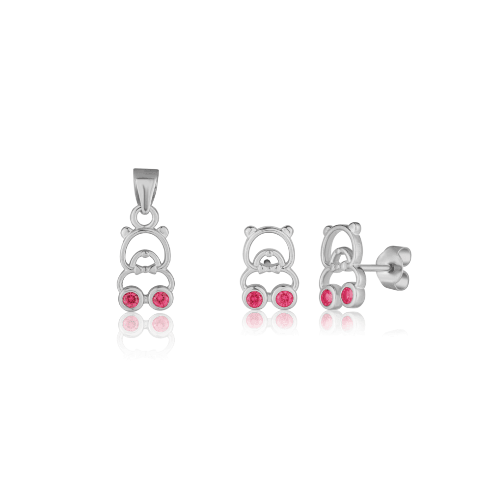 Stříbrná souprava šperků medvídci