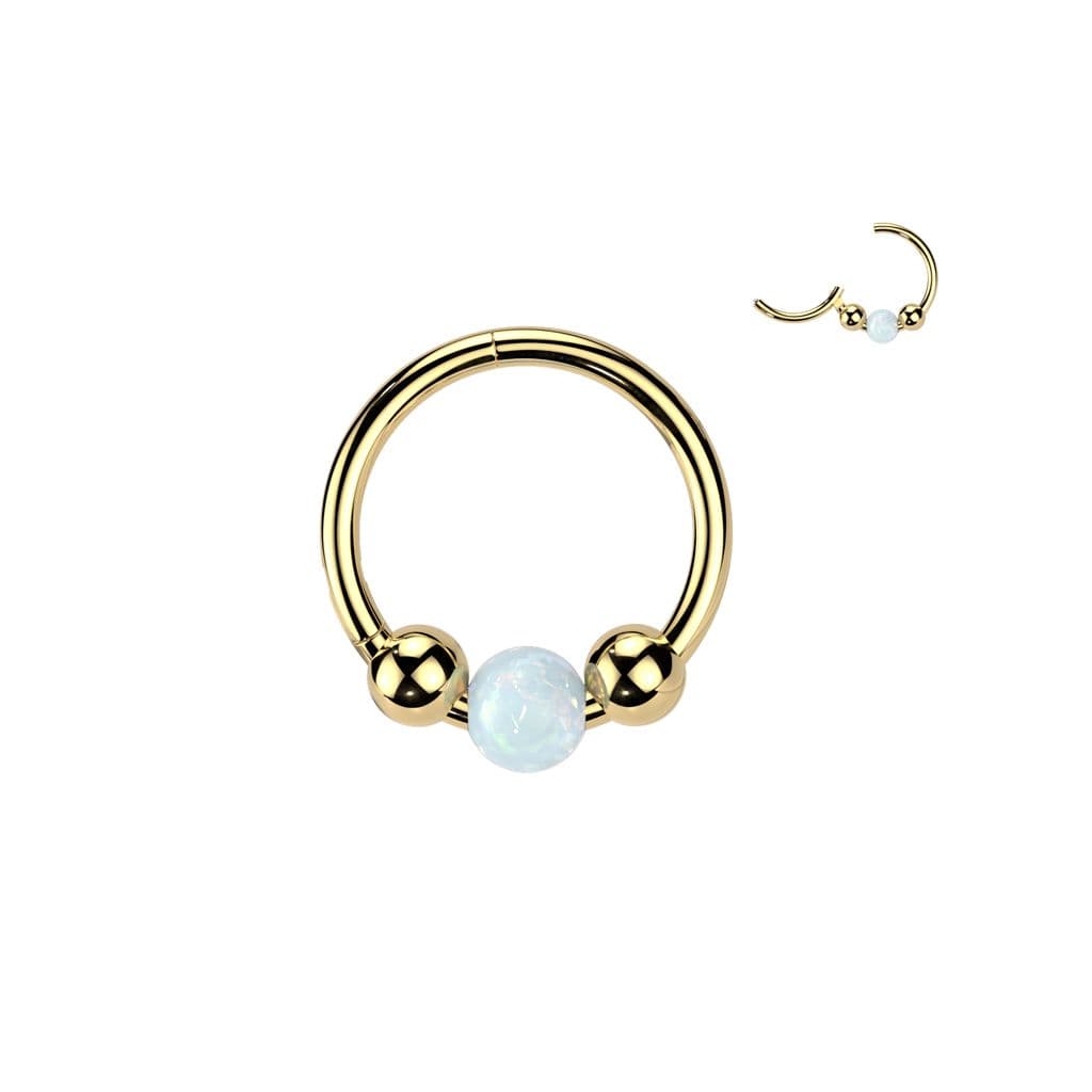 Piercing segment kruh s opálem TITAN