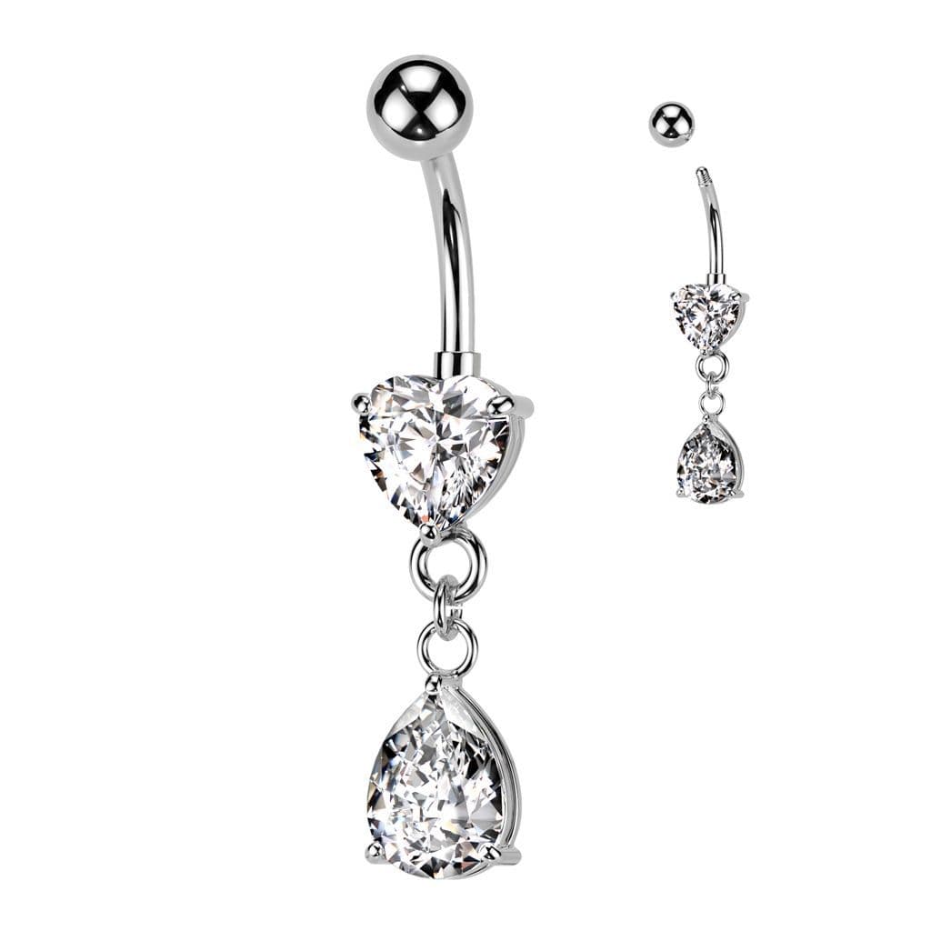 Visací piercing do pupíku (čirá)