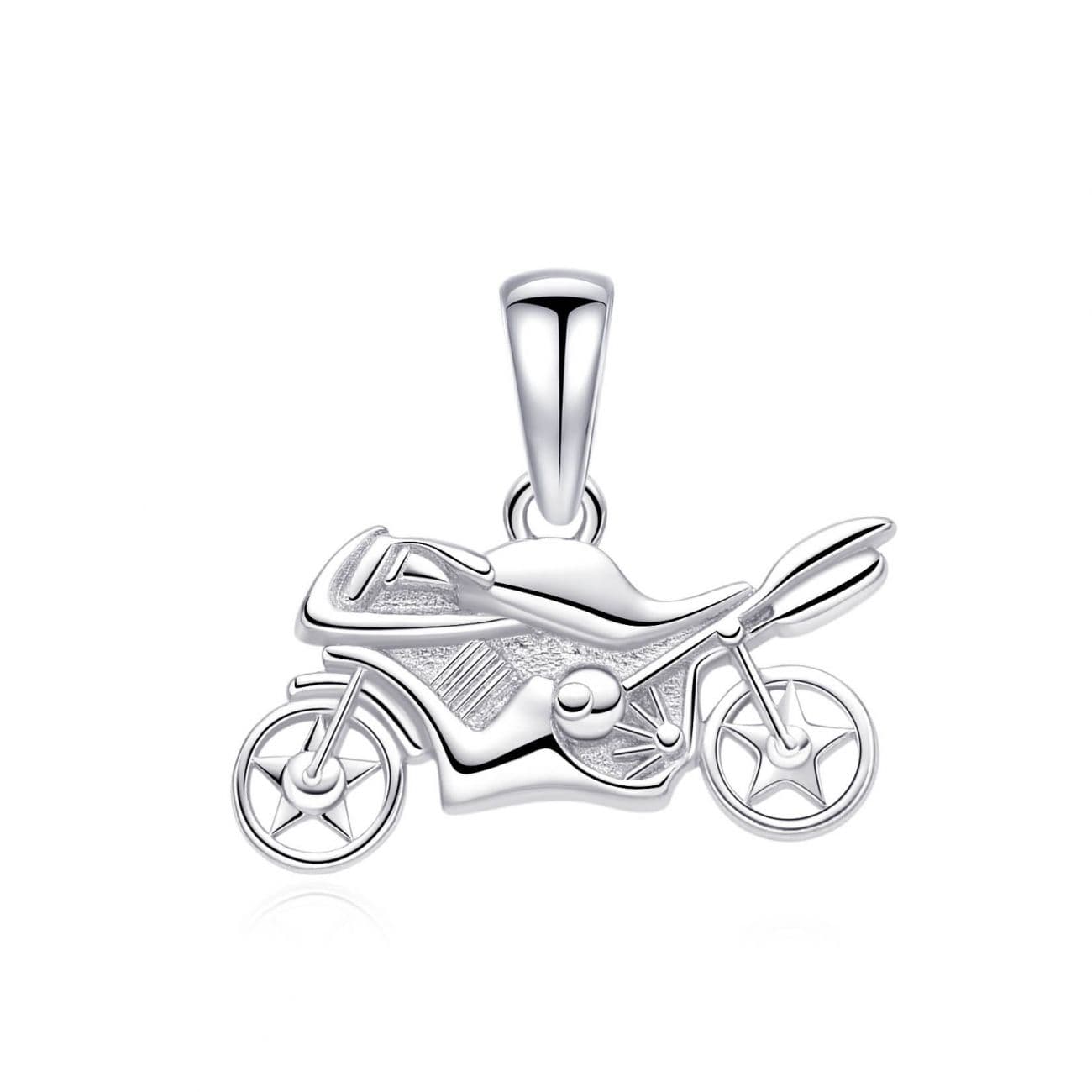 Stříbrný přívěsek motorka
