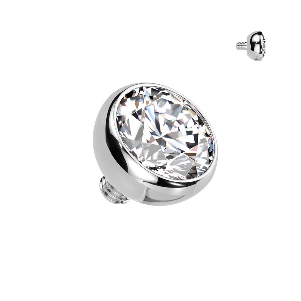 Náhradní kulička s kamínkem TITAN, závit 1,6 mm, 3mm, barva: čirá