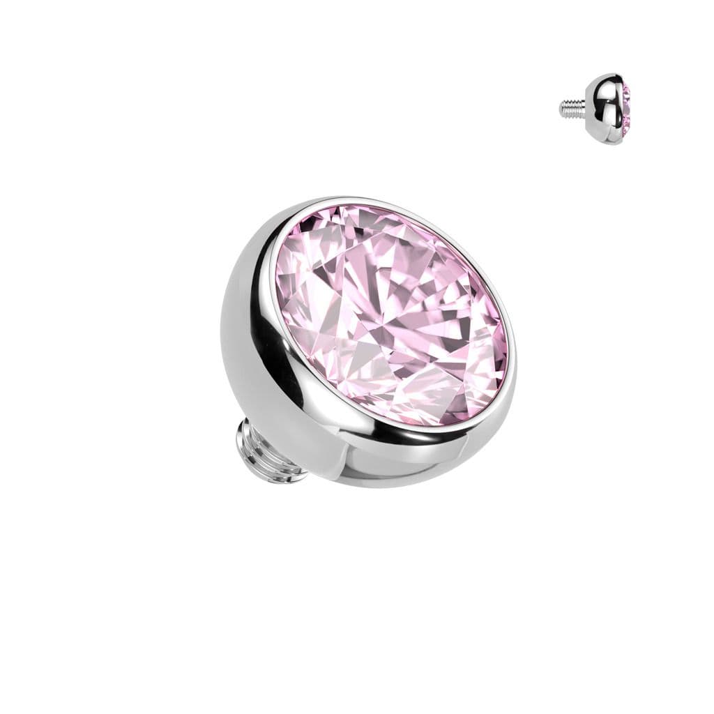 Náhradní kulička s kamínkem TITAN, závit 1,2 mm, 3mm (růžová)