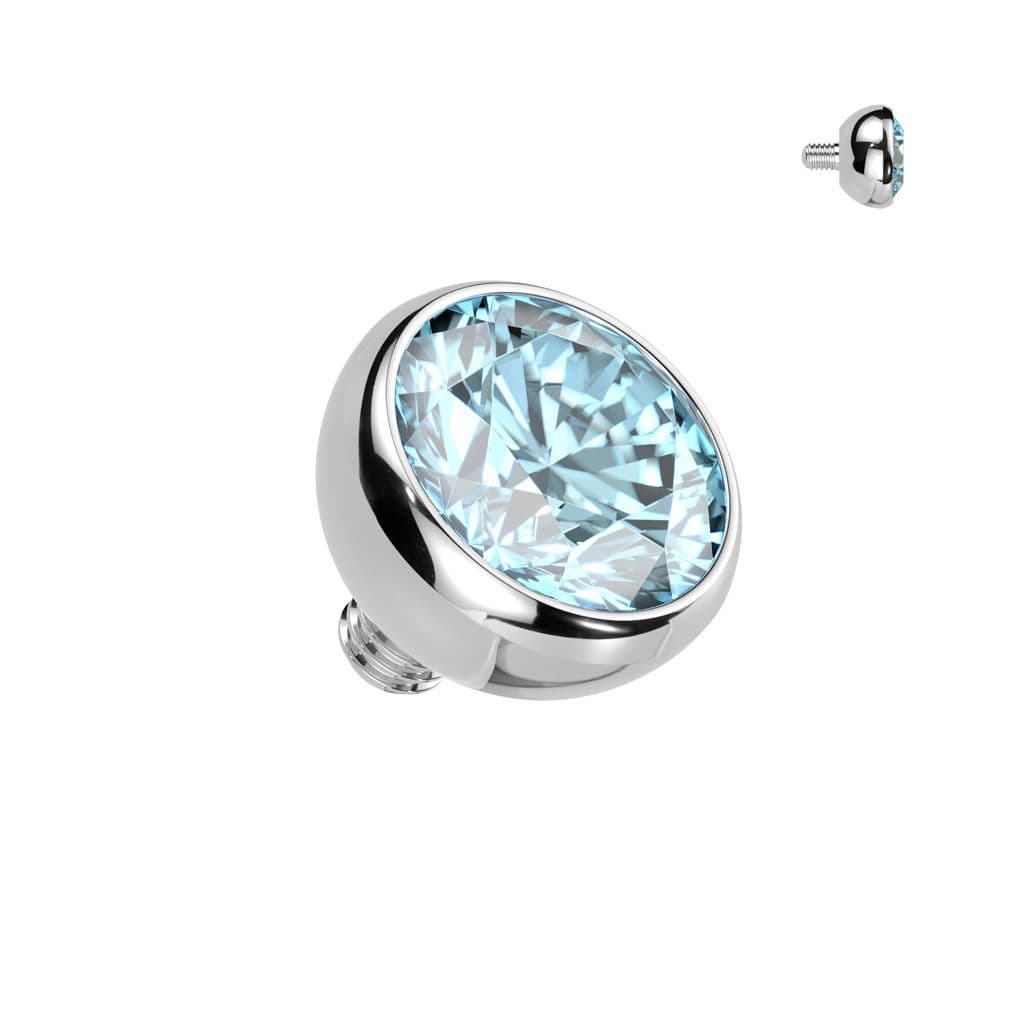 Náhradní kulička s kamínkem TITAN, závit 1,2 mm, 3mm (tyrkysová)