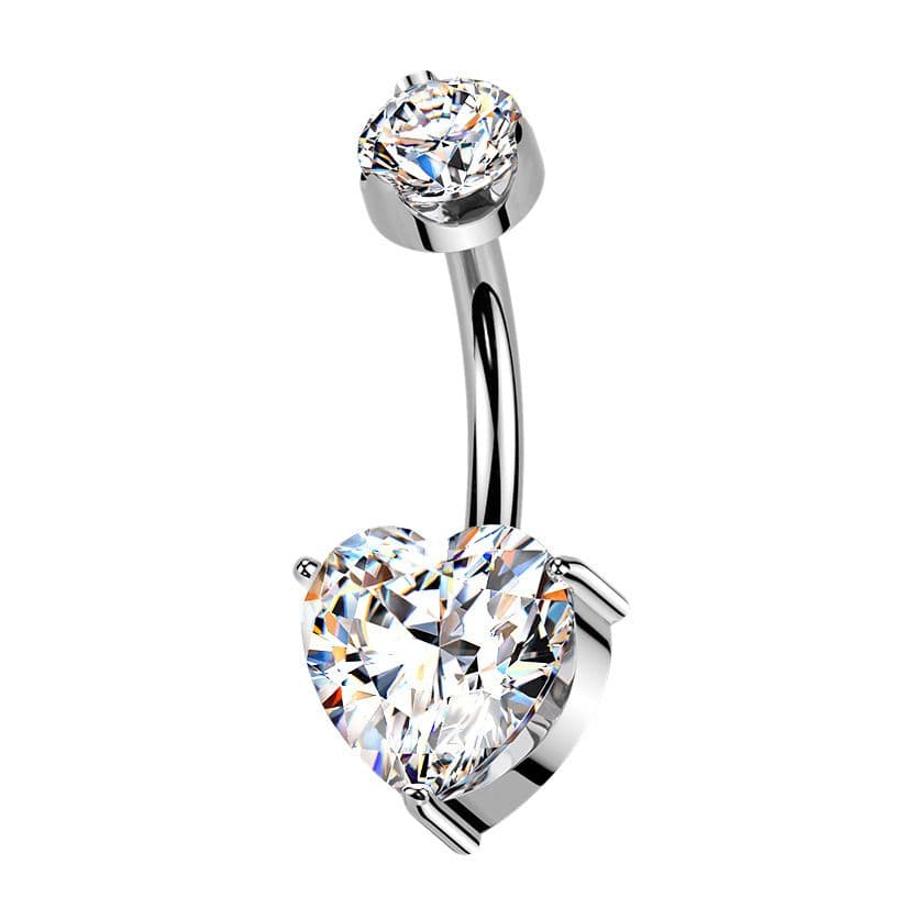 Luxusní piercing do pupíku s Moissanity 2.50ct, TITAN