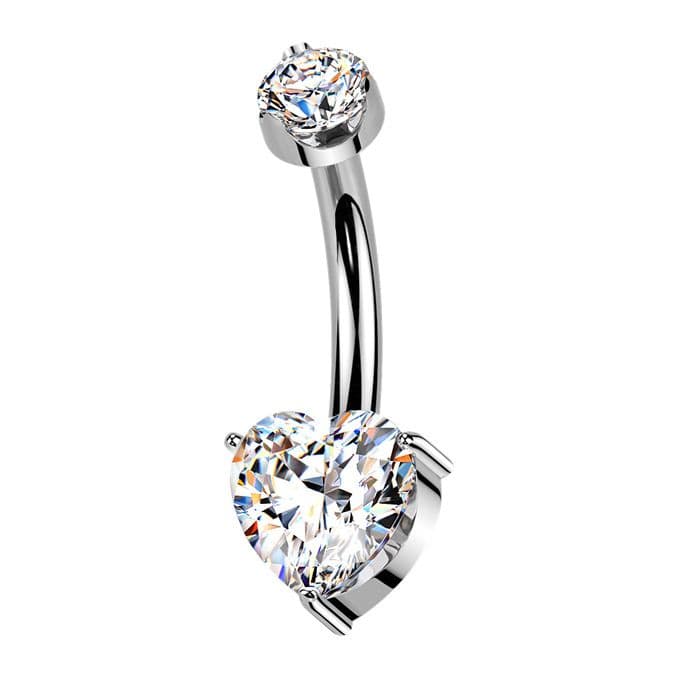 Luxusní piercing do pupíku s Moissanity 1.00ct, TITAN