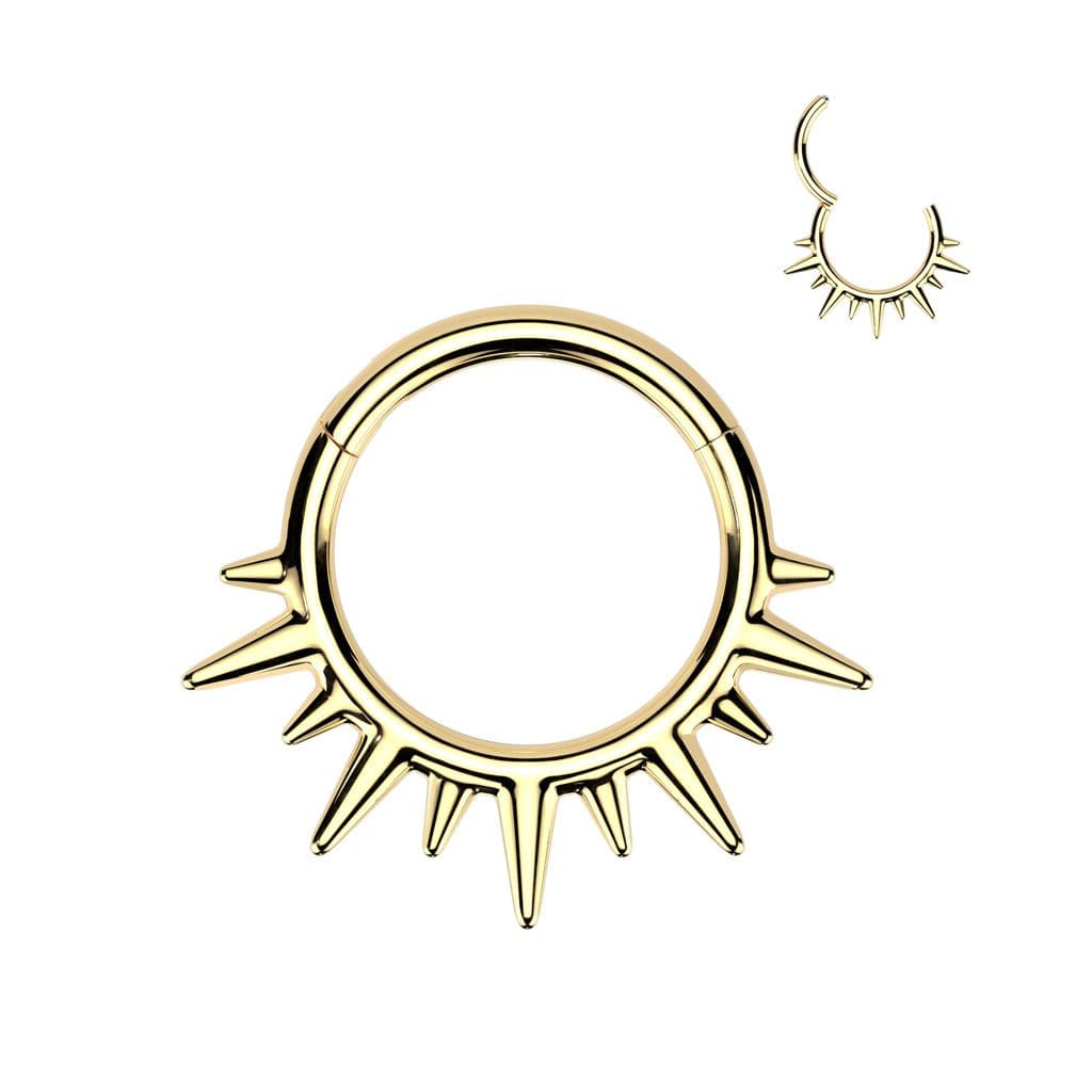 Zlacený ocelový kruh - helix / cartilage / septum piercing