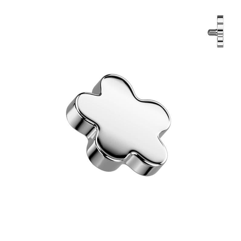 Náhradní ozdoba kytička k dermálu TITAN, závit 1,6 mm (stříbrná)