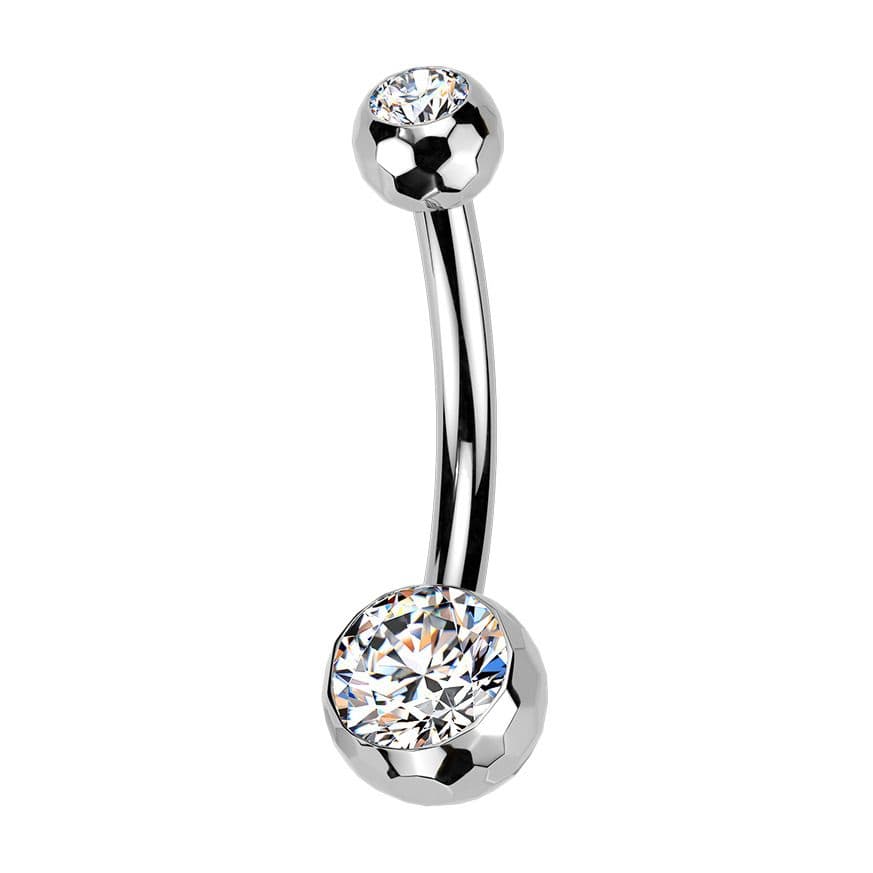 Piercing do pupíku banánek malý - TITAN, kuličky 4 a 6 mm