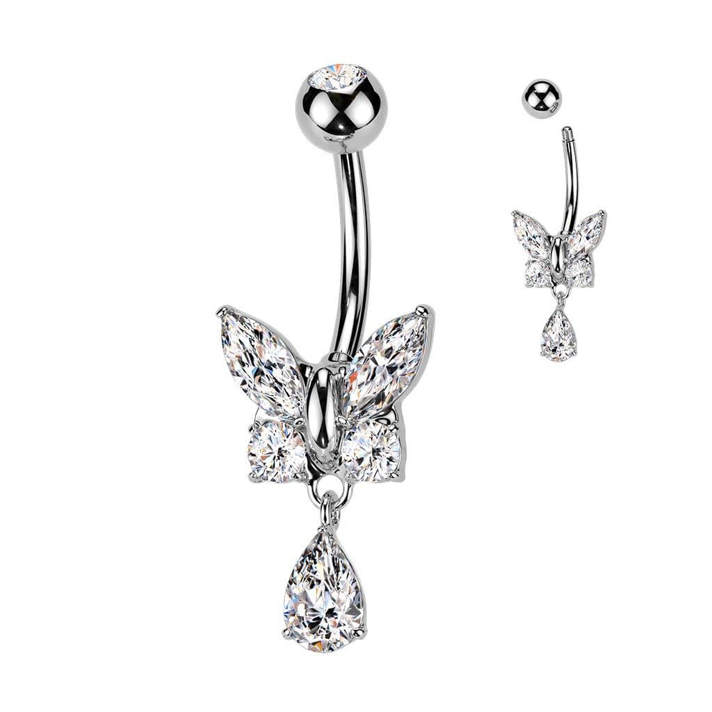 Piercing do pupíku motýlek (čirá)