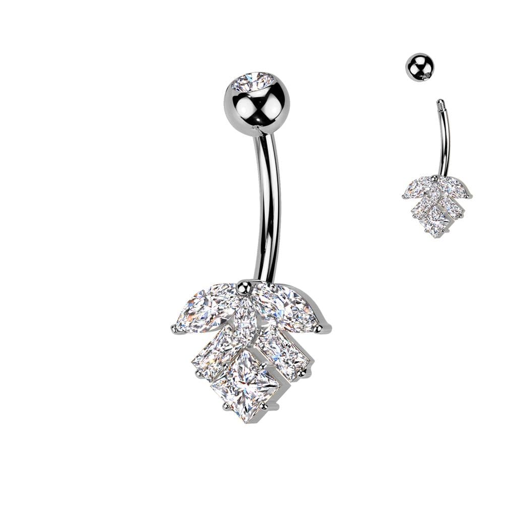 Piercing do pupíku - TITAN + bižuterie