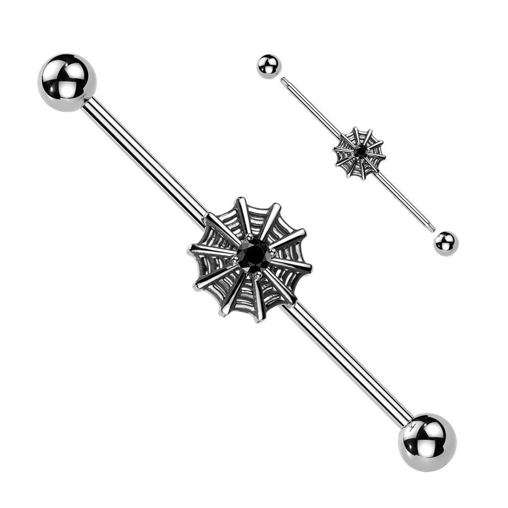 Industrial piercing - pavučina stříbrná