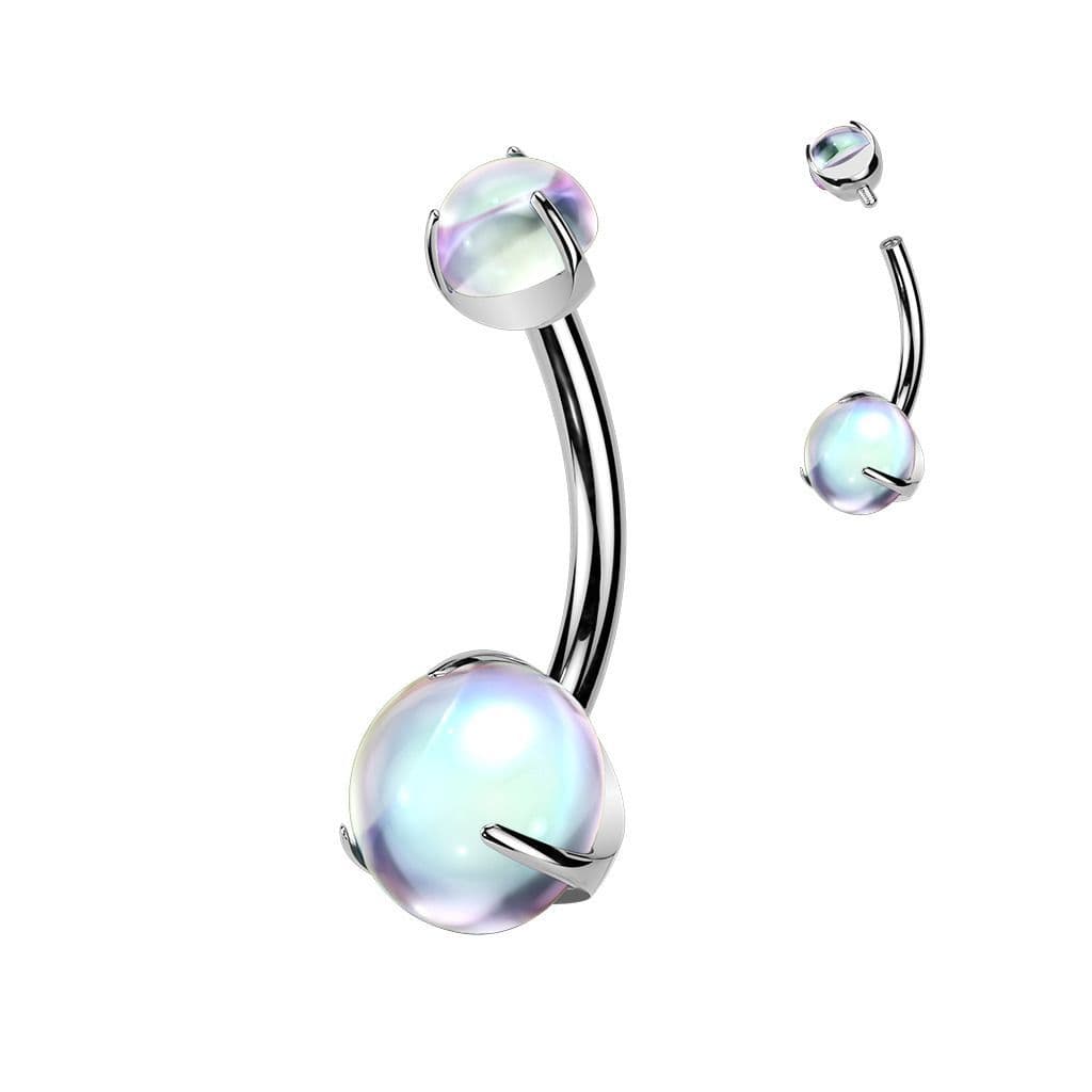 Piercing do pupíku měsíční kámen - TITAN (4 a 6 mm)