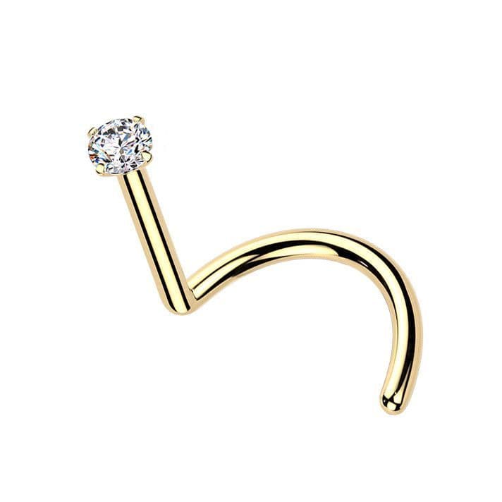 Luxusní piercing do nosu s Moissanit 0.03ct (2mm), TITAN