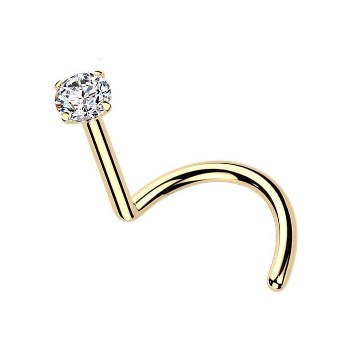 Luxusní piercing do nosu s Moissanit 0.06ct (2,5mm), TITAN