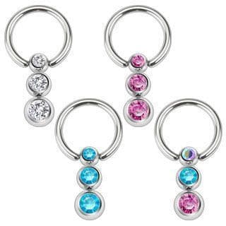 Piercing do bradavky chirurgická ocel HWRS04 (tyrkysová)